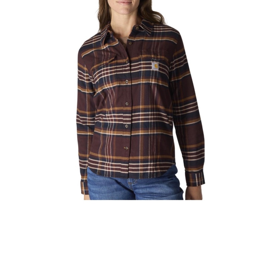 Carhartt women’s Tencel plaid flannel Blackberry NWT
